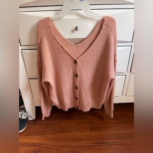 Light Pink Button Up Sweater